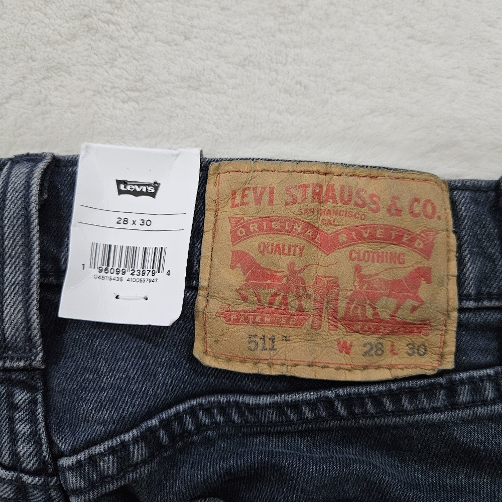 Levi's 511 Slim Fit Stretch Jean's in Dark Blue Men's Size 28X30 - Picture 8 of 9